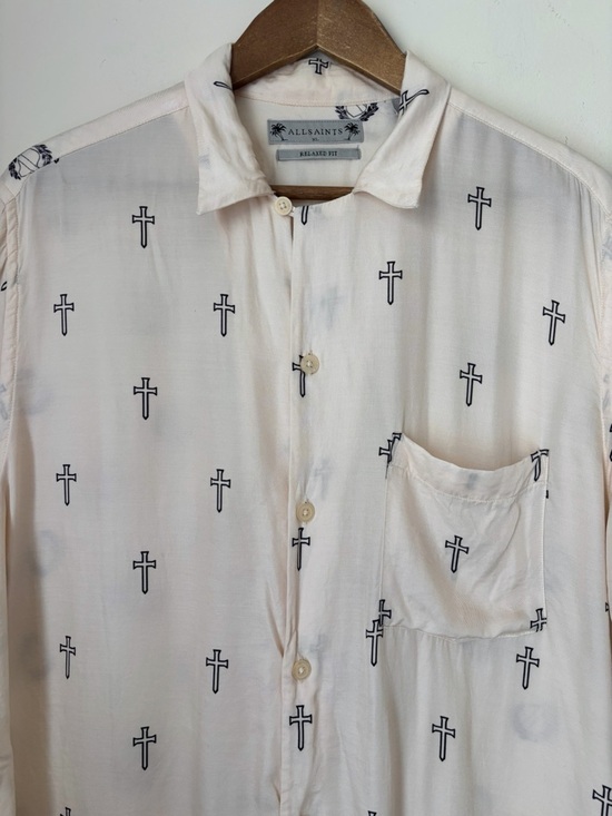 ALLSAINTS Relaxed Fit Swords Short Sleeve Shirt Men's XL - Picture 3 of 7